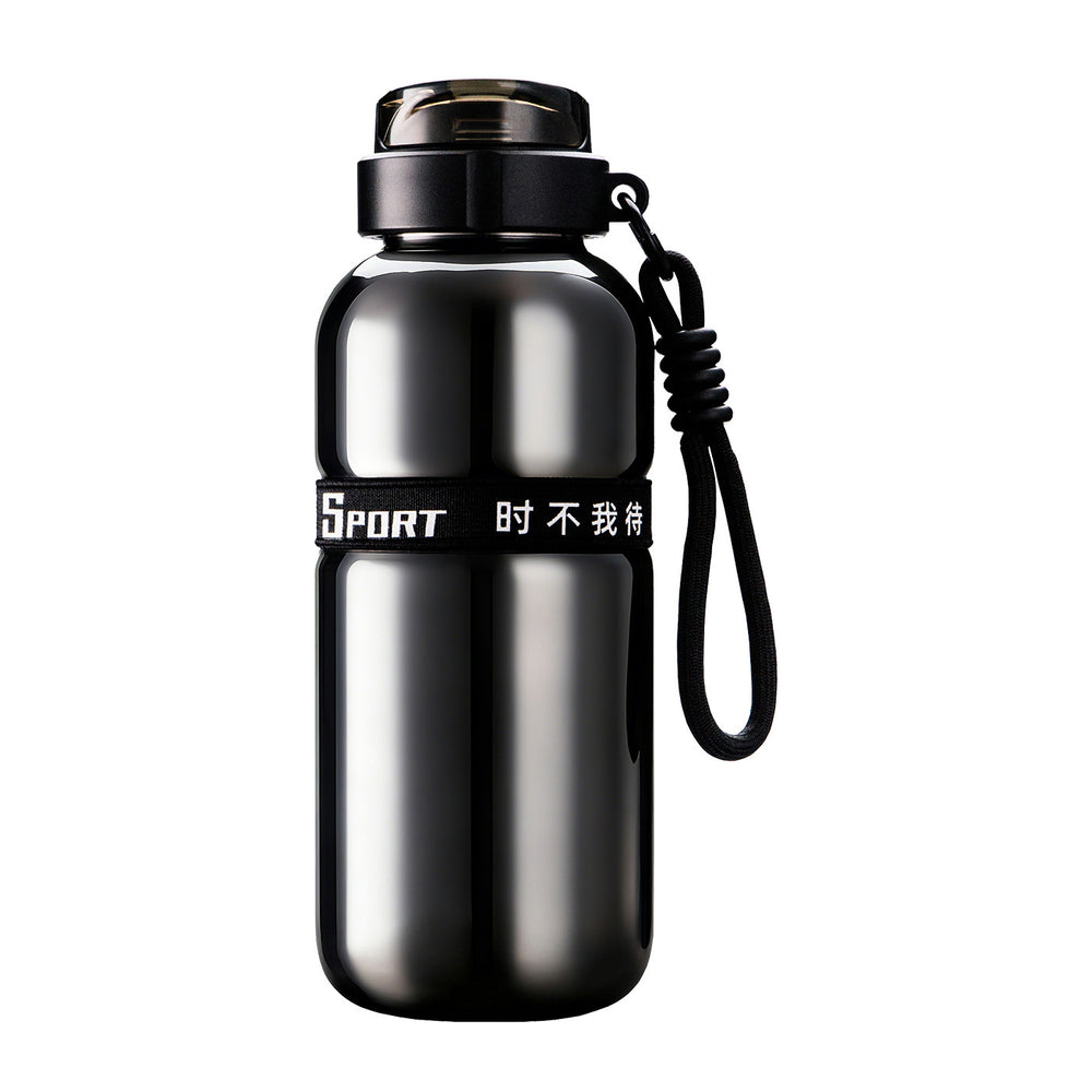 High-style 316 stainless steel dual-drink insulated tumbler with outdoor cycling handle – one-hand open, keeps drinks hot or cold