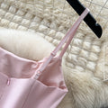 French chic high-end bow detail corset waist slip dress - women's  summer fashion maxi gown