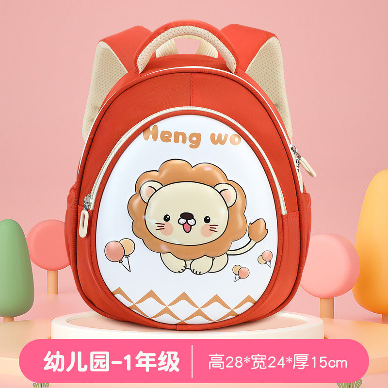 New lightweight kindergarten backpack for boys - cute dinosaur eggshell design - available in small, medium, and large sizes - perfect for preschool, kindergarten, and first grade girls