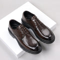 Genuine leather hand-crafted texture dress shoes for men - formal, casual, business, commute, office, soft sole, wedding, groom shoes