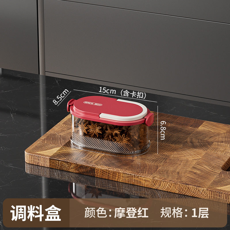 Kitchen spice sealed storage box food grade onion ginger garlic seasoning fresh-keeping box can be stacked with miscellaneous grain classification storage tank