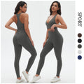 European and american seamless yoga outfit sexy backless sports bra set peach lift tight breathable running fitness set