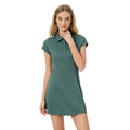 Summer midi dress women's waist slimming tennis dress comfortable breathable short sleeve sports yoga dress dss068