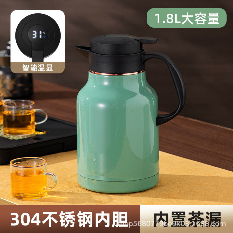 304 stainless steel thermos pot double-layer vacuum carthage pot with digital display tea warehouse coffee pot stewing teapot