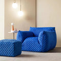 Italian normcore blue fat sofa designer sofa chair living room housestylish 3d fabric casual bread sofa