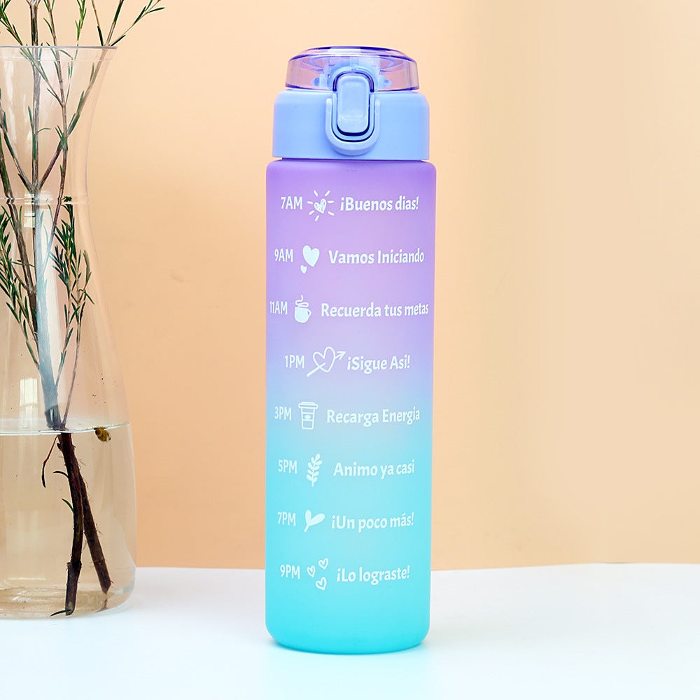 Factory customized sports water bottle portable tumbler fitness plastic water jug large capacity drop-proof cross-border straw cup