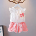 Girls' summer outfit set -  new fashionable two-piece short-sleeve set for baby girls