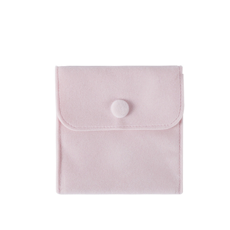 Velvet jewelry snap pouch - double-sided fleece bracelet snap bag with flap, anti-oxidation, wholesale jewelry packaging bags