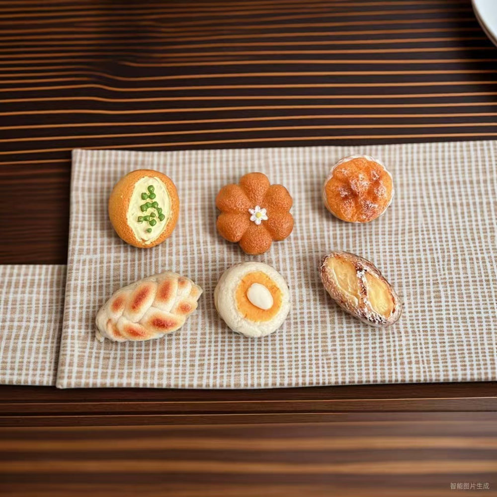 French alkaline bread magnetic stickers mini simulation european bread refrigerator stickers baking memo stickers magnet decoration wholesale