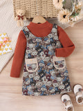 fall and winter send independent station new arrivaldress suspender embroiderbear vest vest two-piece set wholesale