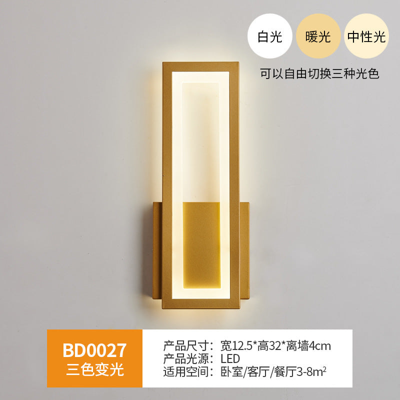 Wall lamp bedroom bedside wall lamp Nordic led living room modern simple background light creative corridor aisle lamp