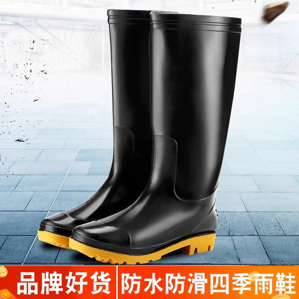 Thickened beef tendon sole wear-resistant overshoes rubber shoes medium tube high tube rain-proof shoes non-slip waterproof rain shoes men's and women's water shoes rain boots