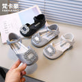 Girls' princess shoes soft sole summer new fashion kids' shoes rhinestone toe cap chanel style sandals student beach shoes