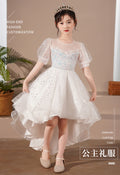 Girls' train dress summer little girl's children's day performance costume party skirt piano recital runway dress for girls