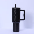 Custom leopard print handle car cup, 304 stainless steel vacuum insulated tumbler, large capacity portable cooler, ice bucket cup