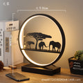 Minimalist modern nordic table lamp - bedside night light with round reindeer design, touch & remote control, usb charging port