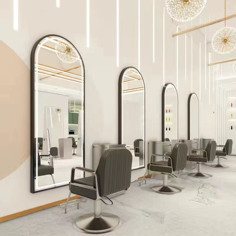 Hairdressing mirror, hair salon special, hair salon mirror, popular led single-sided luminous wall-mounted smart mirror