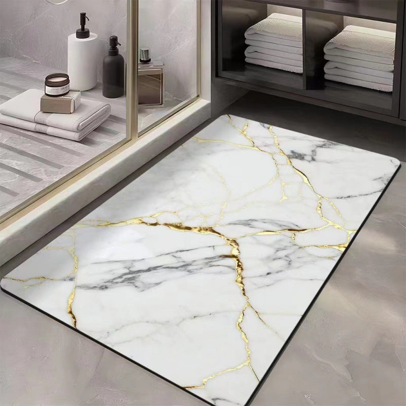 marble pattern diatom mud floor mat for home bathroom door absorbent mat non-slip mat bathroom quick-drying foot mat
