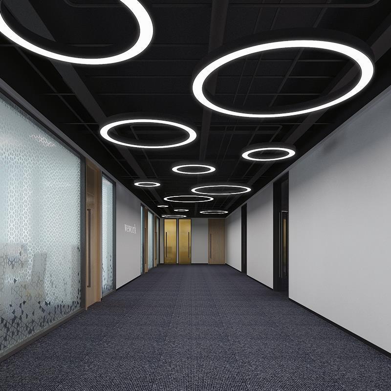 Led ring light pendant lamp - modern shop creative office minimalist trendy circle project ring light