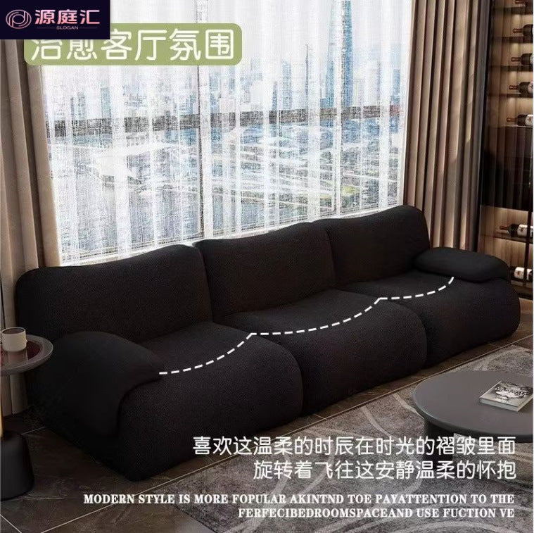 Compression sofa module sofa light luxury normcore style bamboo sofa small apartment straight row sofa bed