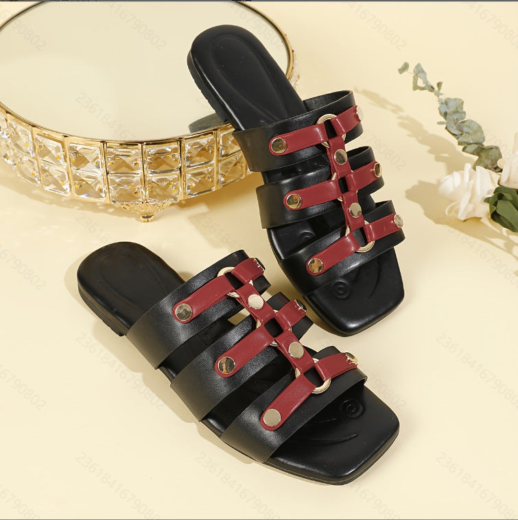 2025 new flat retro roman sandals and slippers - women's comfortable high-end flat heel slippers for wholesale