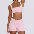 butt lift, tummy control, slimming look chest pad, running fitness shorts, halter sports intimates bra, yoga wear suit for women