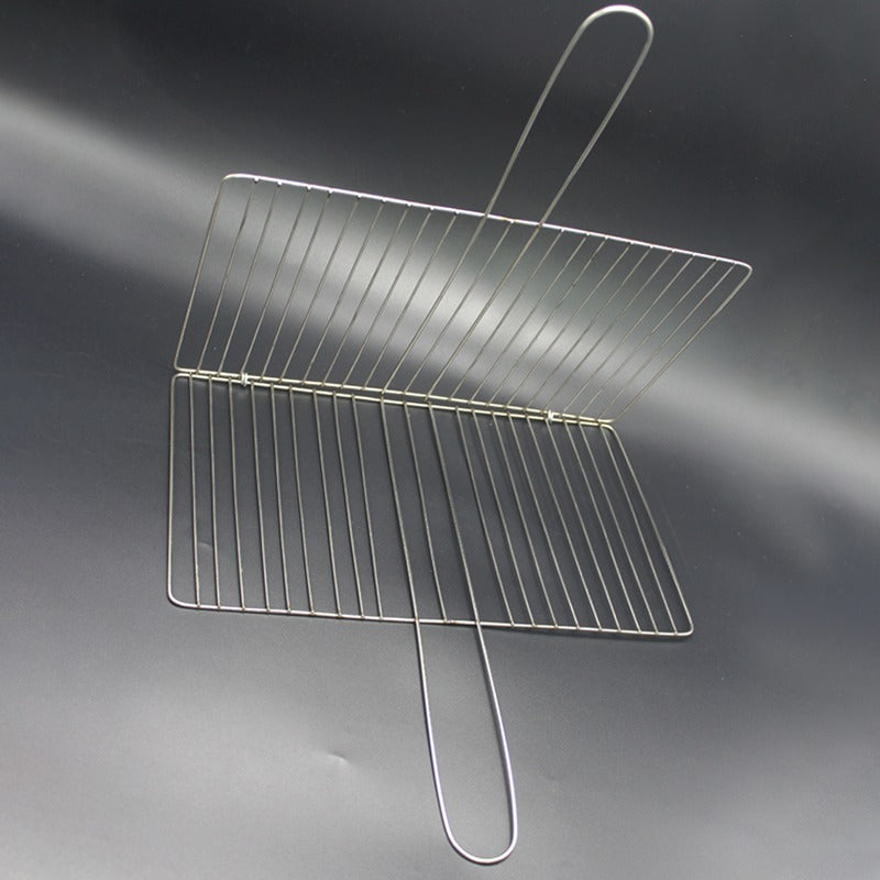 Household outdoor grilled fish clip grilled fish net barbecue net barbecue fish clip net clip stainless steel utensils rectangular splint