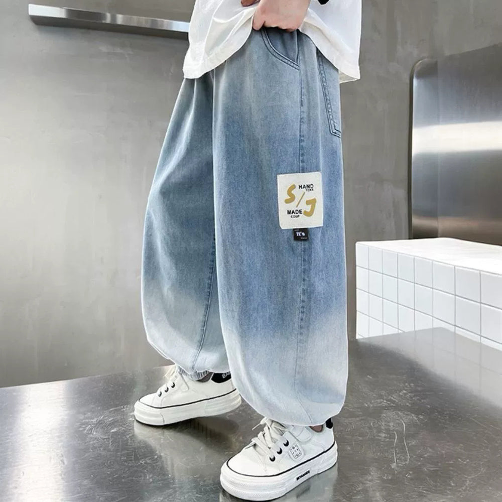 Boys' ice silk denim shorts - lightweight summer style,  new tencel anti-mosquito pants, versatile, loose fit, breathable & sweat-wicking, trendy