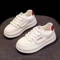 Women's shoes 2026 new spring leather upper student versatile white sneakers niche original casual chunky sole athletic platform shoes for women