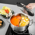 Factory direct sales stainless steel yuanyang pot, special hot pot for induction cooker, thickened clear soup pot, right-angled large-capacity hot pot