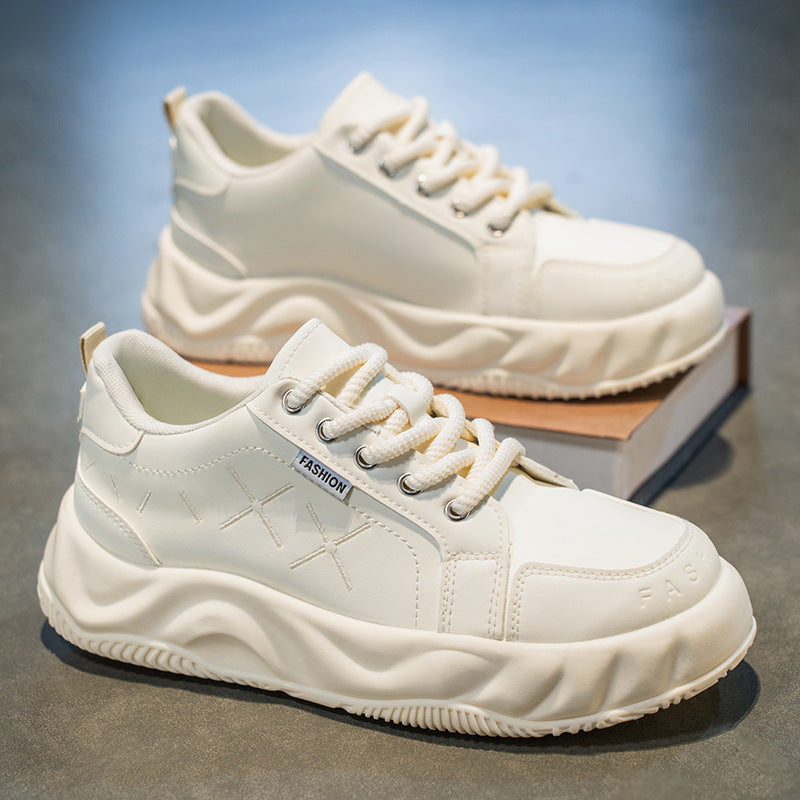 2025 new men's breathable versatile bestselling athletic leather casual chunky sole height increasing anti-slip trendy shoes