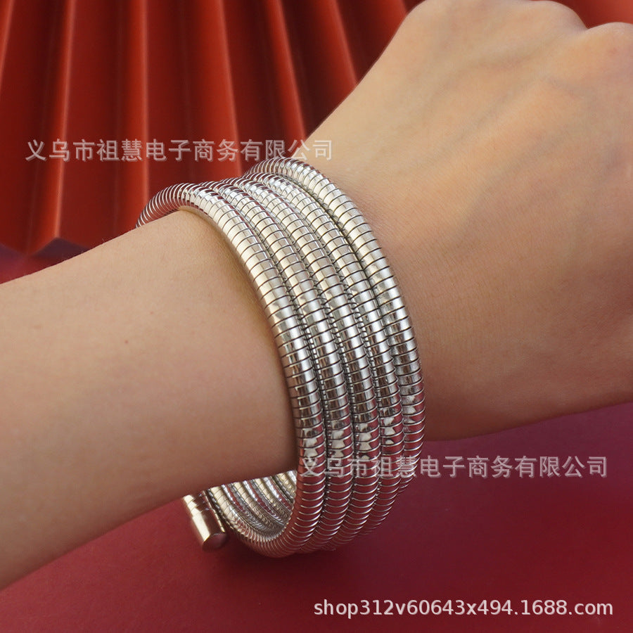 middle eastern glossy women's high-quality spring thick retro metal bracelet back-to-school season party christmas gift