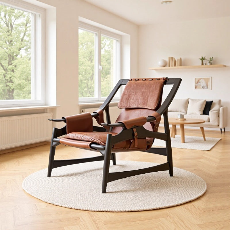Hunting sofa chair designer single solid wood ash casual chair for home lounge chair balcony bulk white embryo hunting chair
