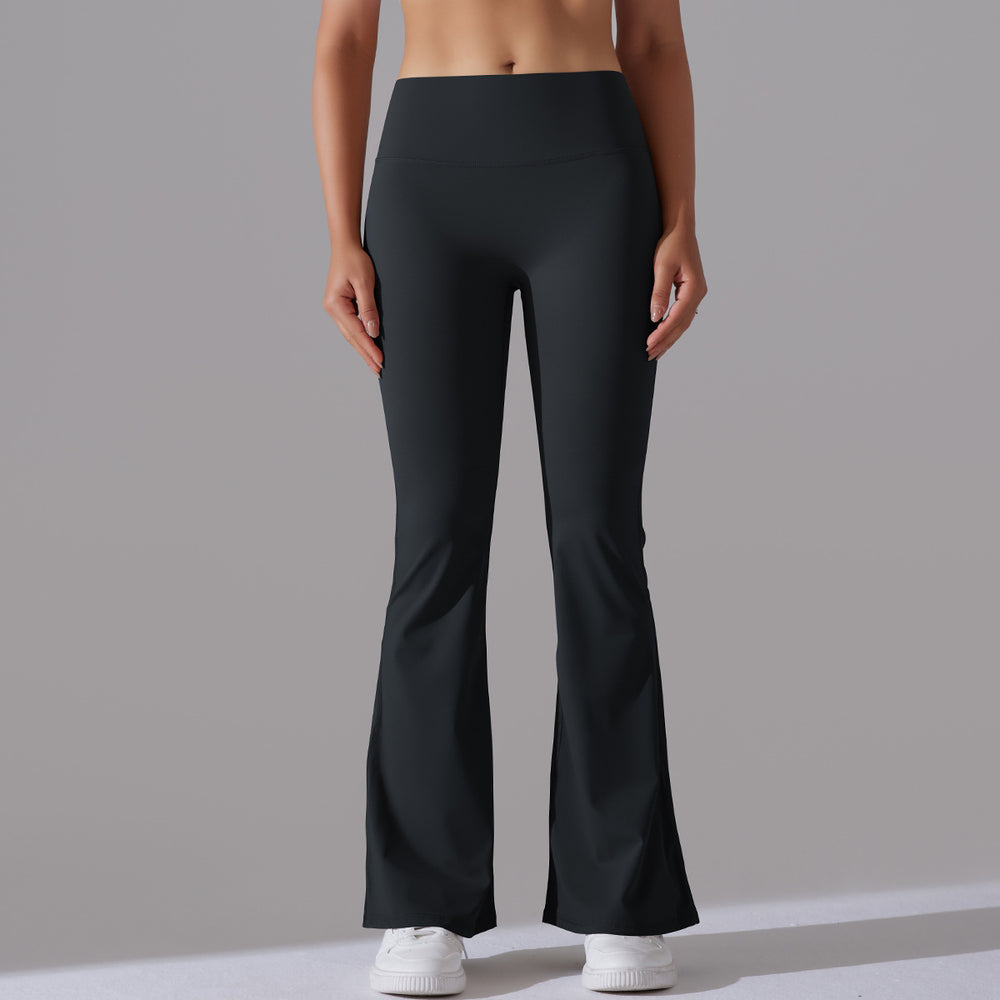 Fashion cross-border t-line wide-leg tights, nude butt lift yoga flared pants, high waist casual fitness sweatpants
