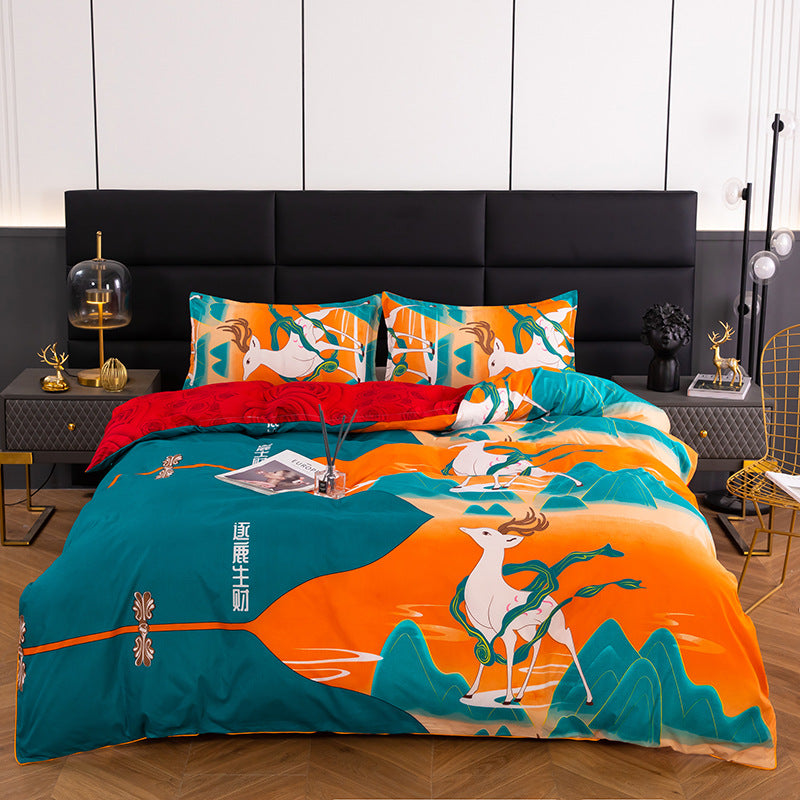 Korean style lace duvet cover, king size 220*240cm, princess duvet cover, student dorm single duvet cover, cartoon wedding bedding