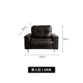 Retro black leather sofa, medieval style living room, small apartment, down designer straight row three-slot nebula sofa