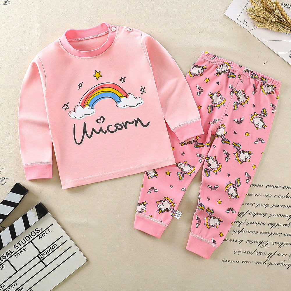 Kids' cotton pajama set - girls' & boys' thermal underwear - wholesale children's home wear