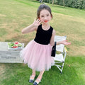Summer new arrival: solid color korean style trendy girls' short-sleeve dress - available in three colors - kids' princess dress