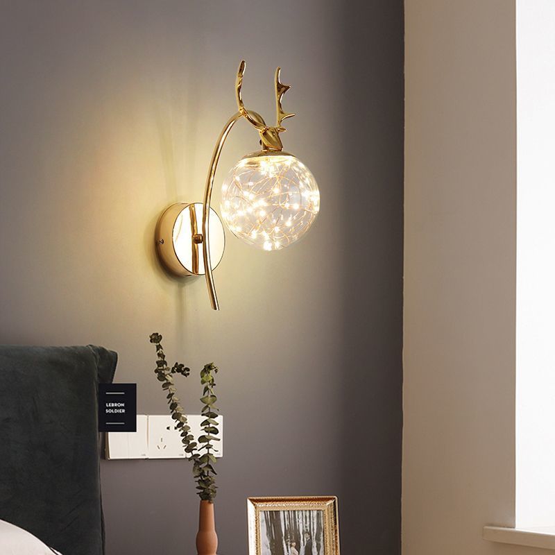 Hotel light luxury crystal bedside wall lamp  new internet celebrity corridor aisle bedroom entrance wall background wall lamp