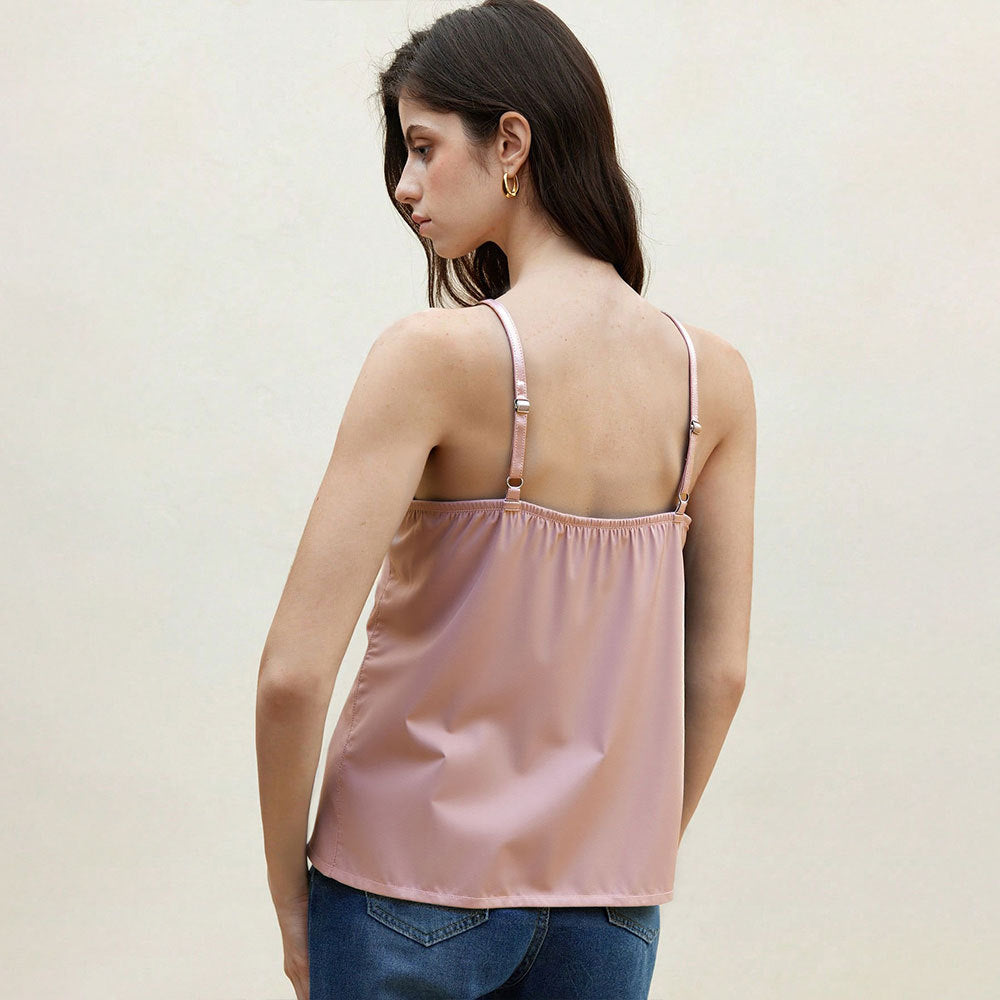 sense of design lace edge suspender tops female summernew arrival light pink thin strap silm inner wear hot girl chest wrap