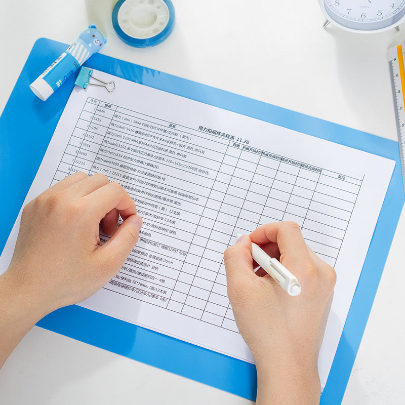 Deli 9353 writing pad exam paper copy board a4 plastic pad cardboard 297 * 210mm copy pad