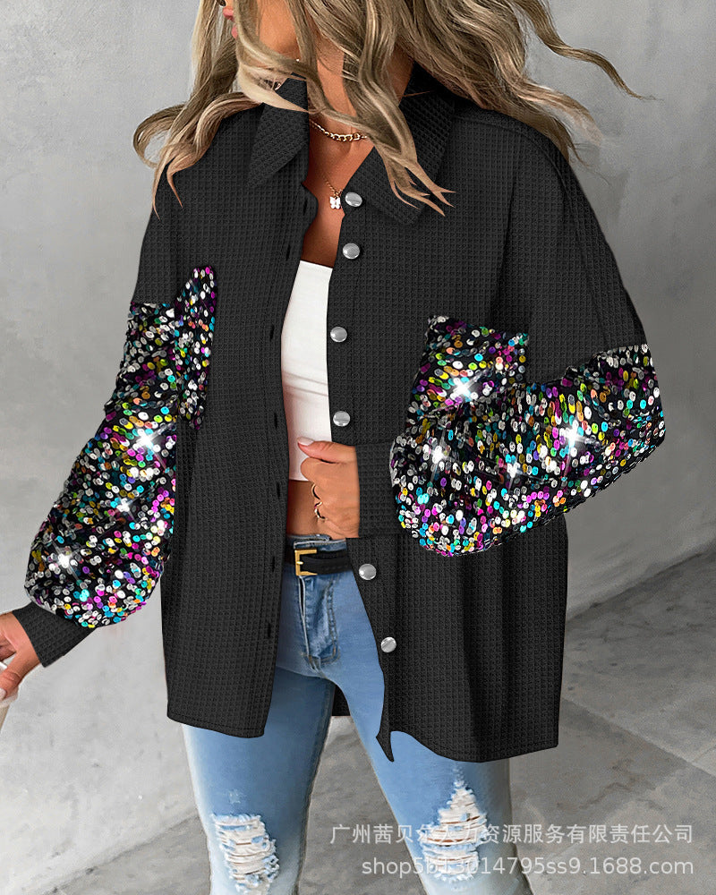 European and American bead splicing temperament cardigan jacket-P1WMHL1018 series