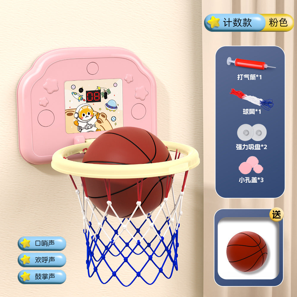 Kids' hanging basketball hoop - indoor/outdoor, no drilling required, foldable, with scoring system and rings - perfect for kindergarten basketball games and toys