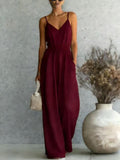 fashion cross-border hot style summer women's suspender one-piece casual wide-leg pants