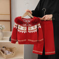 Kidssweater fair island sweater christmas wear sweateroutwear women's fall and winterloose lazy cardigan hooded suit
