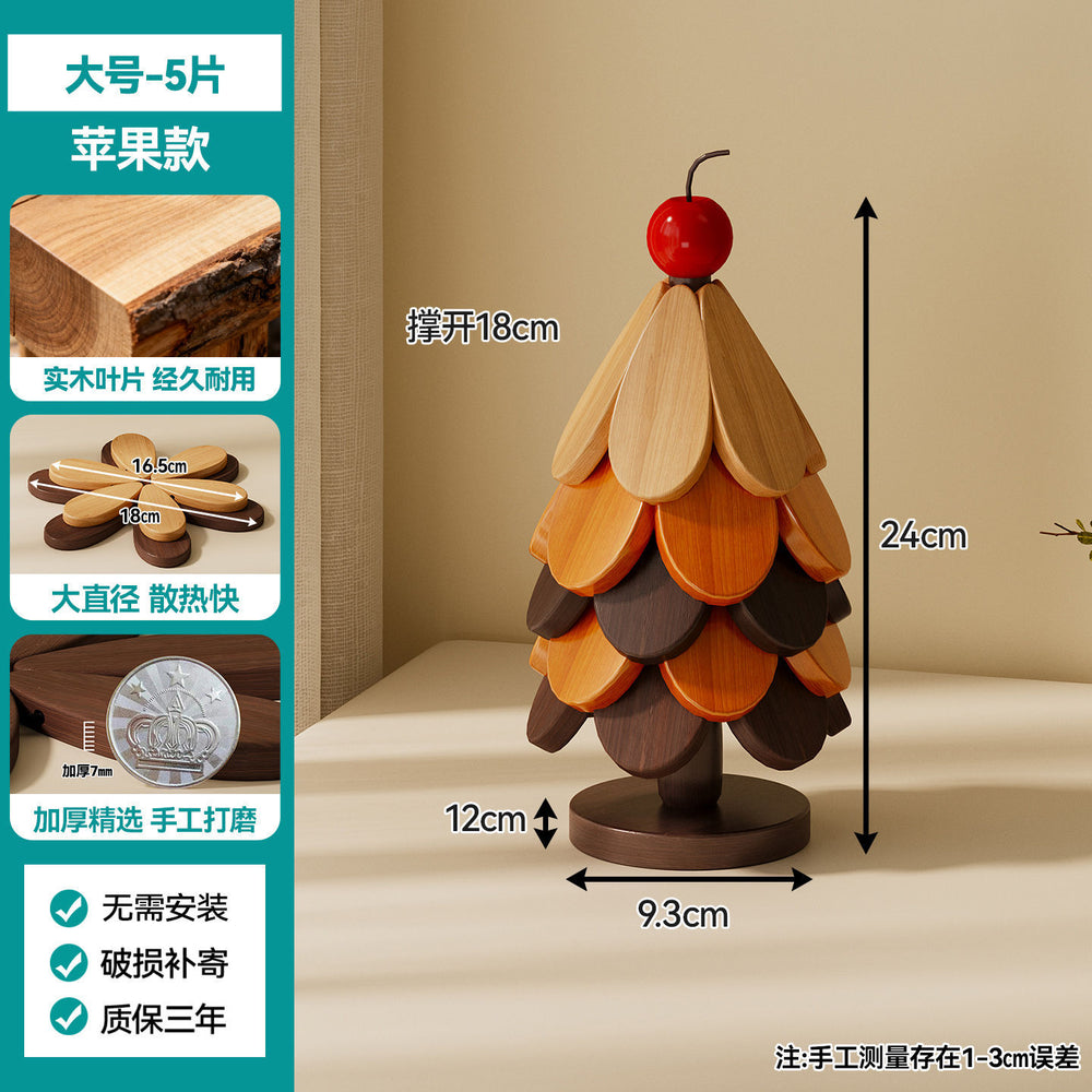 christmas tree solid wood insulation mat, a tree coaster, dining table decoration, creative oven mitts pad, high temperature resistant pot and bowl pad