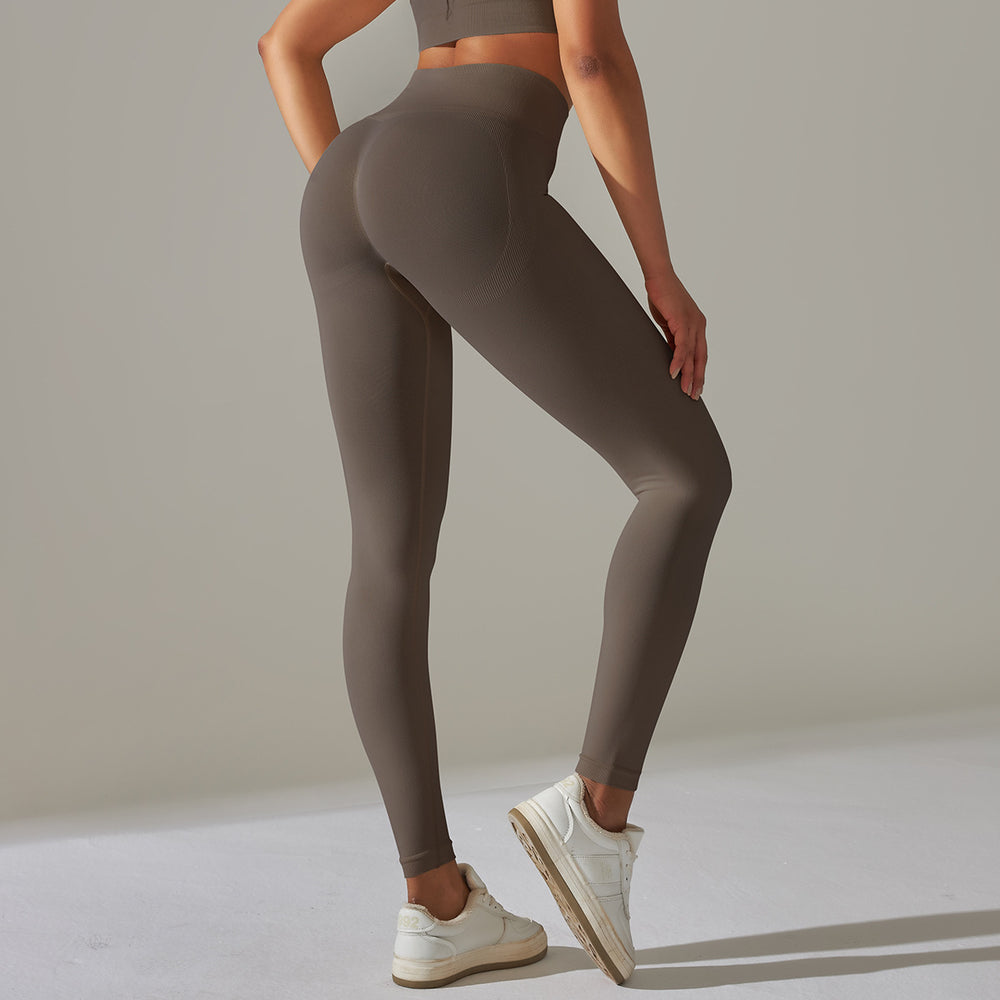 New arrival cross-border fashionpure color beautiful back high elastic yoga clothes four-piece set running sports bra fitness yoga pants for women