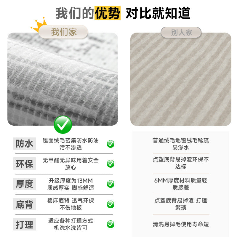 Living room carpet gray photo studio sofa coffee table floor mat thickened sound insulation accessible luxuryfor home bedroom bedside blanket export