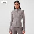 Fall and winternew arrival yoga sports outwear women's elastic zipper running fitness yoga long sleevestopsjacketz18031