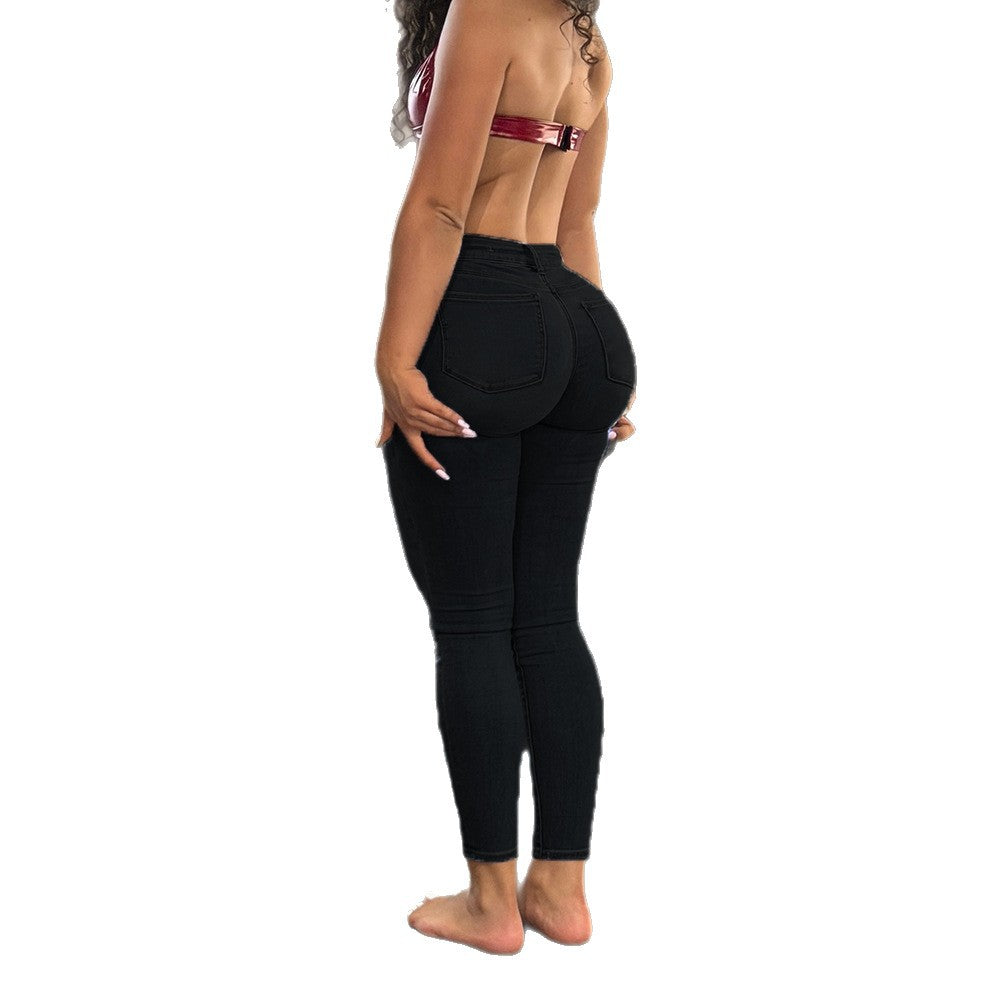 European size butt lifting jeans for women hot style  independent station cross-border sexy tight jeans ins style